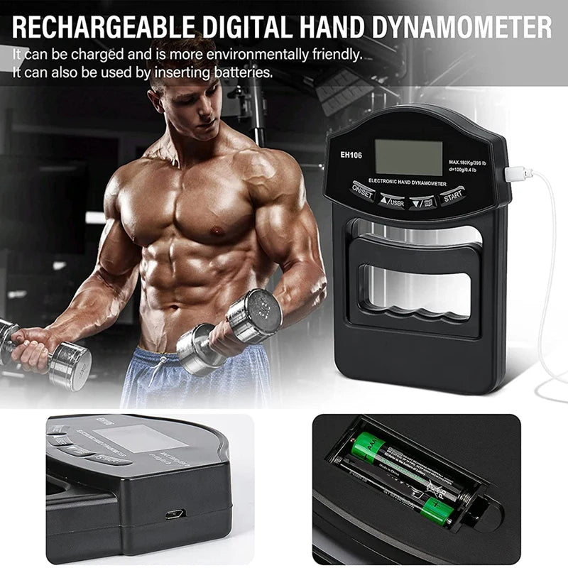 Digital Grip Strength Tester (396 lbs / 180 kg)