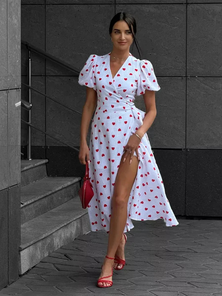 Liora Cotton V-Neck Maxi Dress