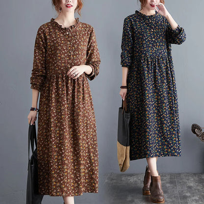 Florence Floral Cotton-Linen Maxi Dress