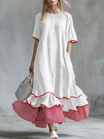 Marina Striped Patchwork Maxi Dress