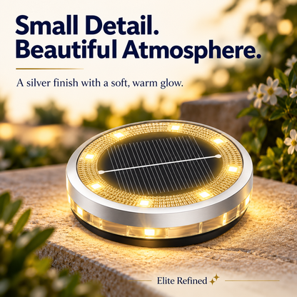 8-LED Solar Ground Disc Lights for Outdoor Paths