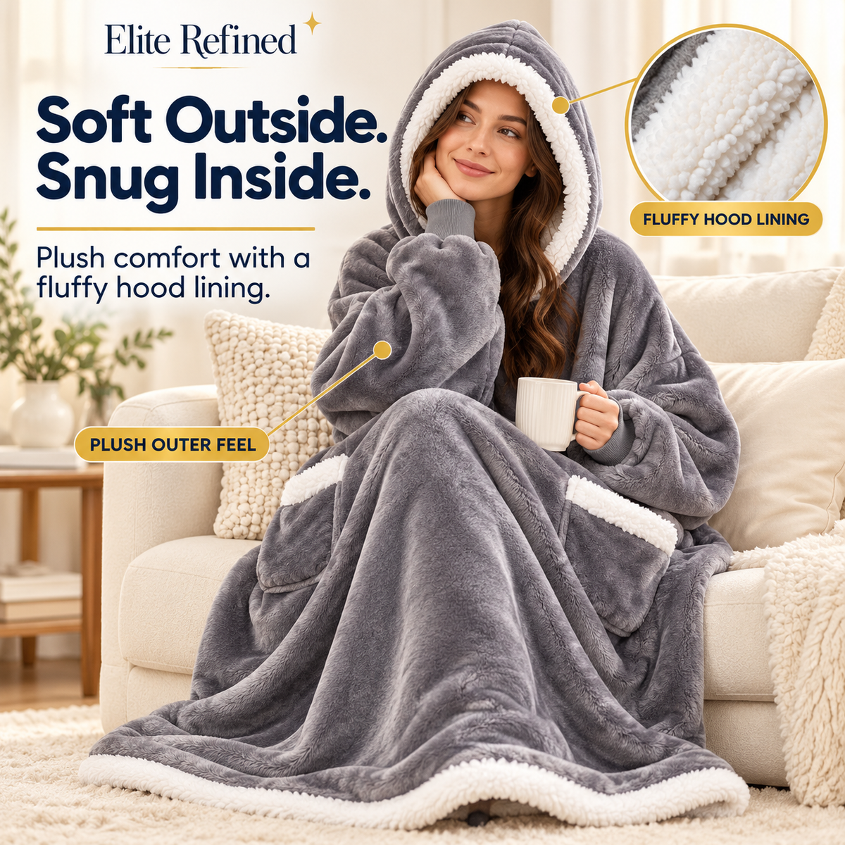 Oversized Fleece Wearable Blanket Hoodie