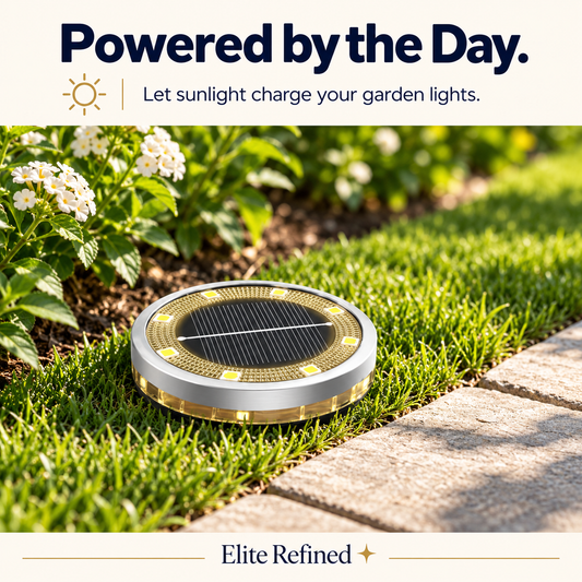 8-LED Solar Ground Disc Lights for Outdoor Paths