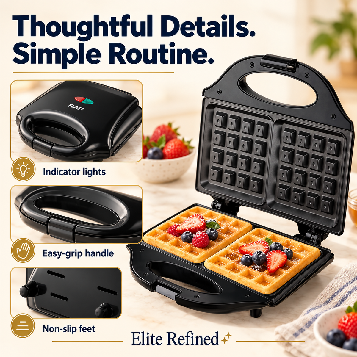 Mini Electric Waffle Maker for Quick Breakfast Treats