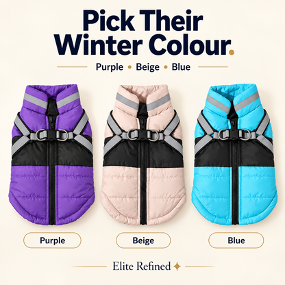 Reflective Harness-Ready Winter Dog Coat
