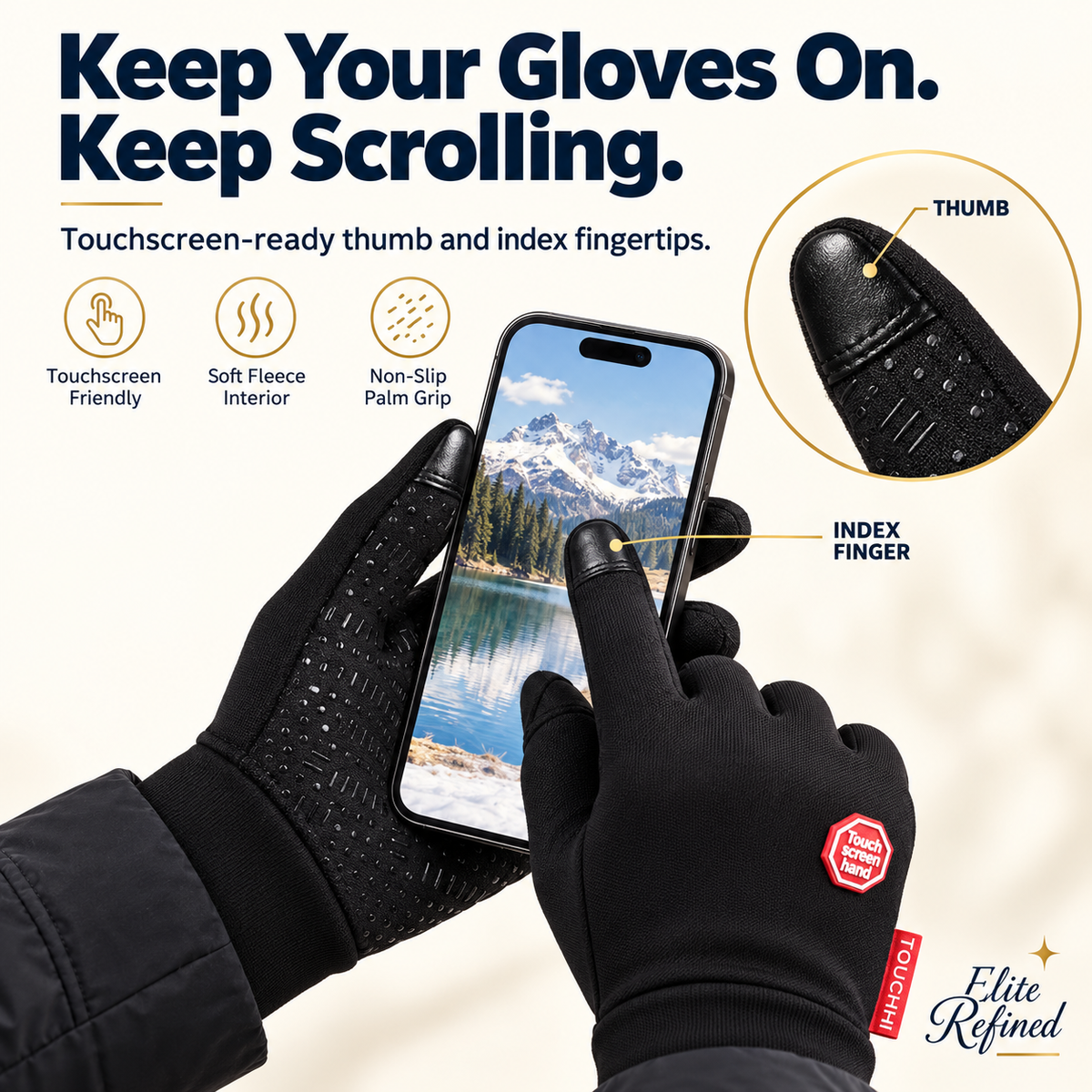 USB Heated Touchscreen Winter Gloves