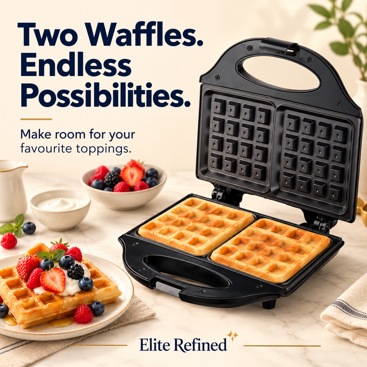 Mini Electric Waffle Maker for Quick Breakfast Treats