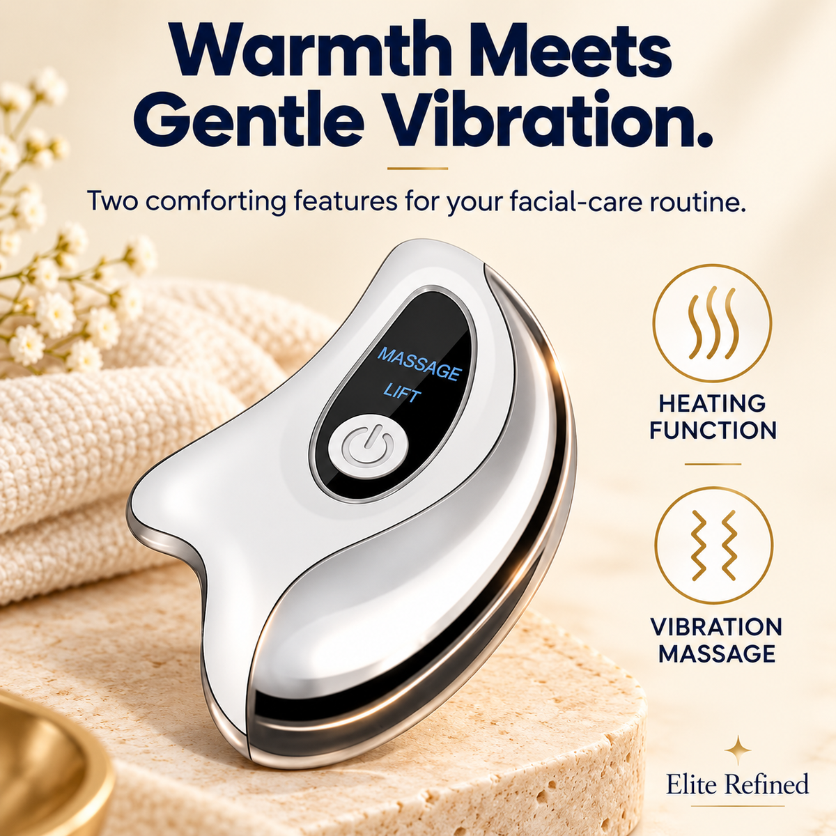 Heated Vibrating Gua Sha Facial Massage Tool