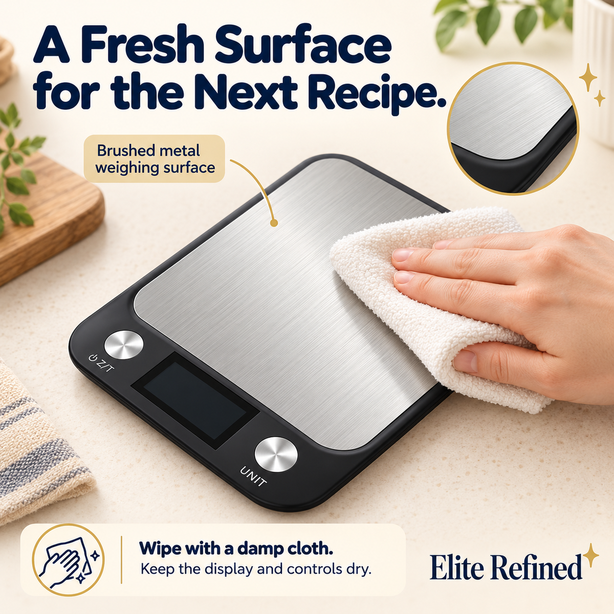 Stainless Steel Digital Kitchen Scale for Baking & Coffee