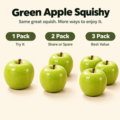 Green Apple Squishy - 1 pack 2 pack 3 pack options