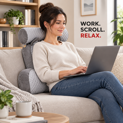 Back and neck support pillow laptop lifestyle image