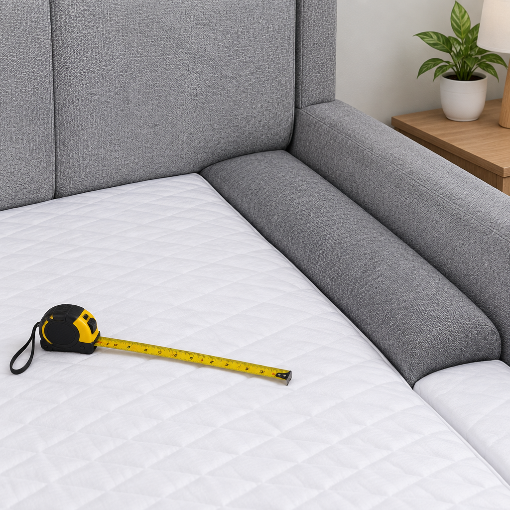 Bed gap filler pillow measurement context