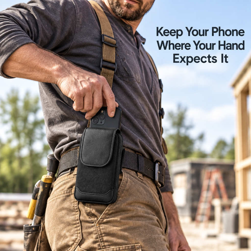 Universal Belt Phone Holster - premium hero