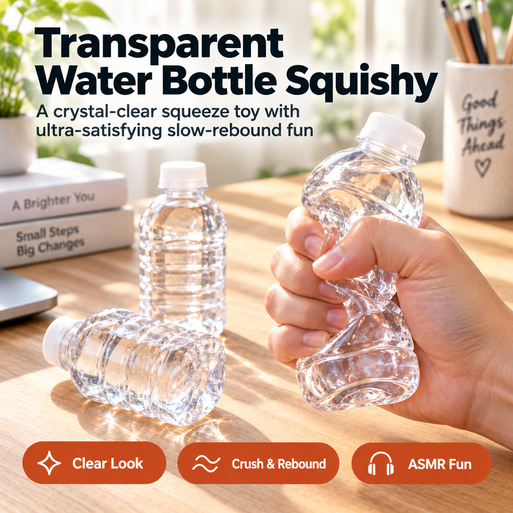 Transparent Water Bottle Squishy - squeeze action