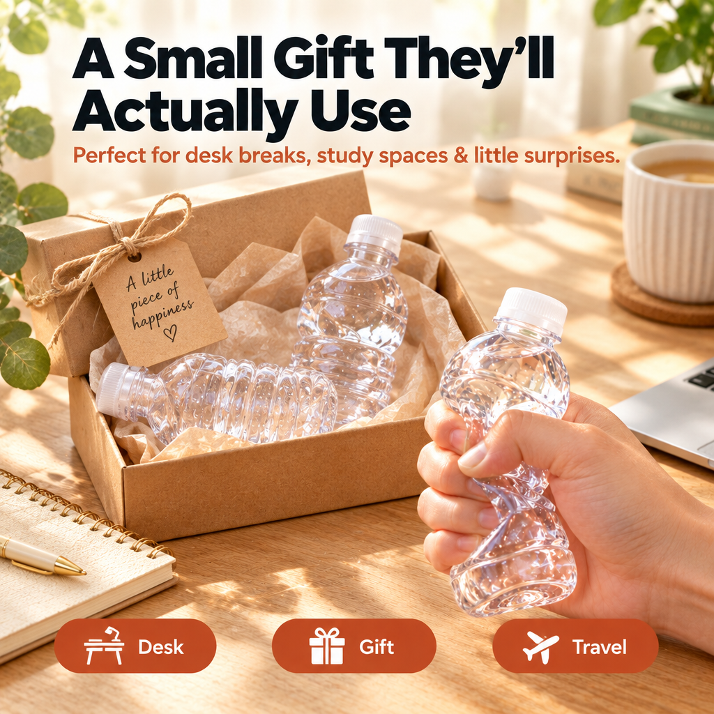 Transparent Water Bottle Squishy - lifestyle and gifting