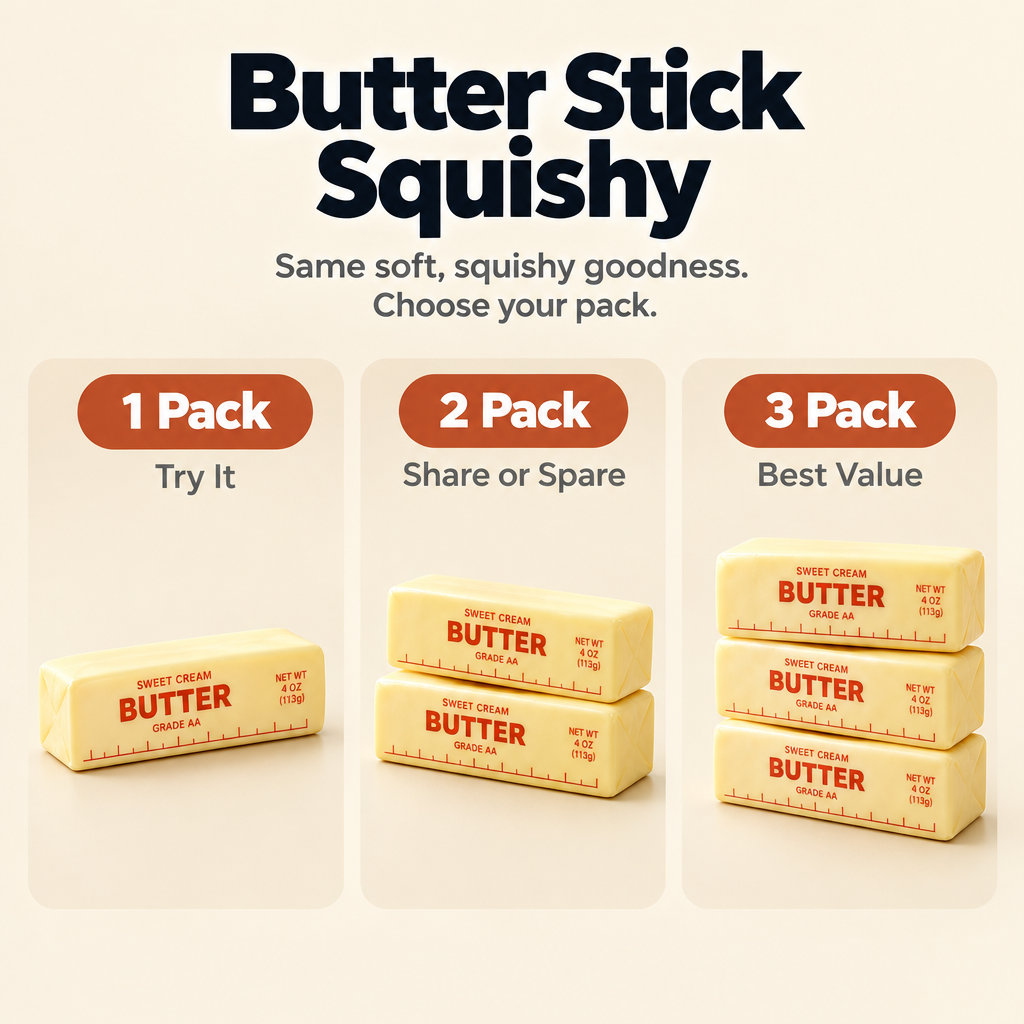Butter Stick Squishy - 1 pack 2 pack 3 pack options