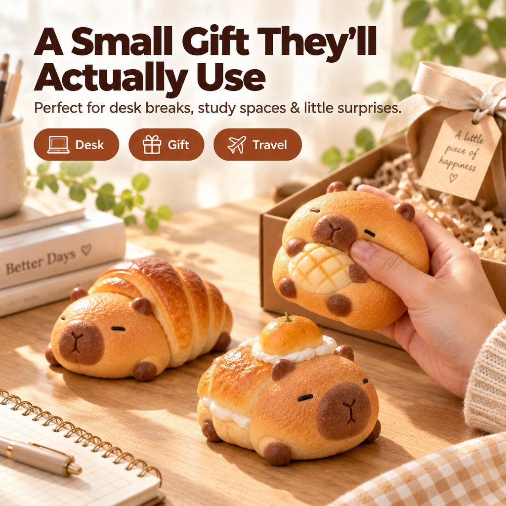 Capybara Bakery Squishy - lifestyle and gifting