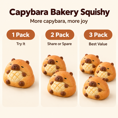 Capybara Bakery Squishy - 1 pack 2 pack 3 pack options