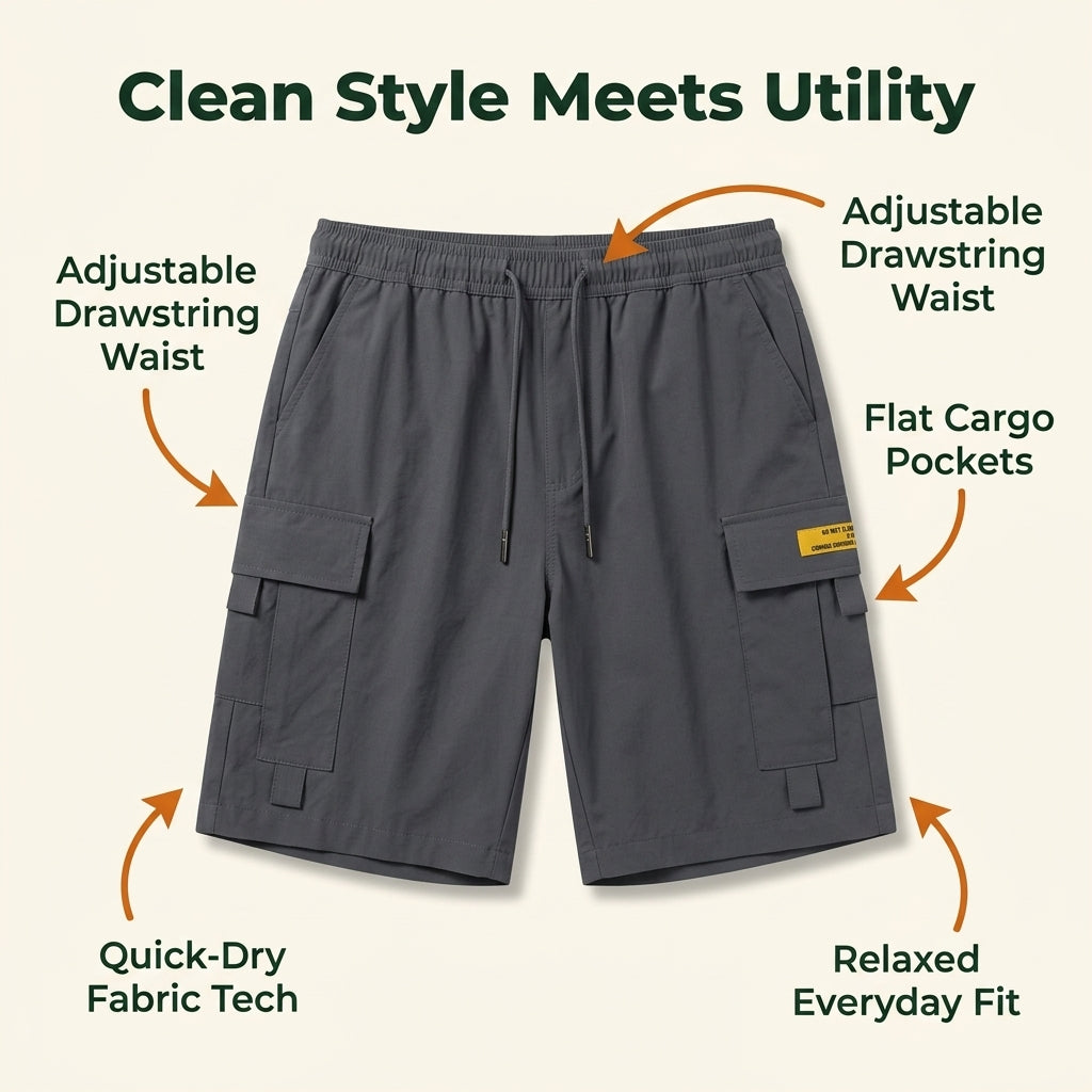 Lightweight cargo shorts feature callouts