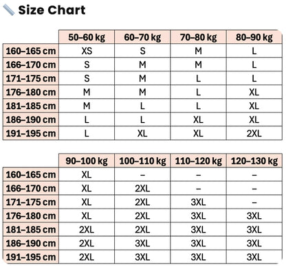 Men's lightweight cargo shorts size chart