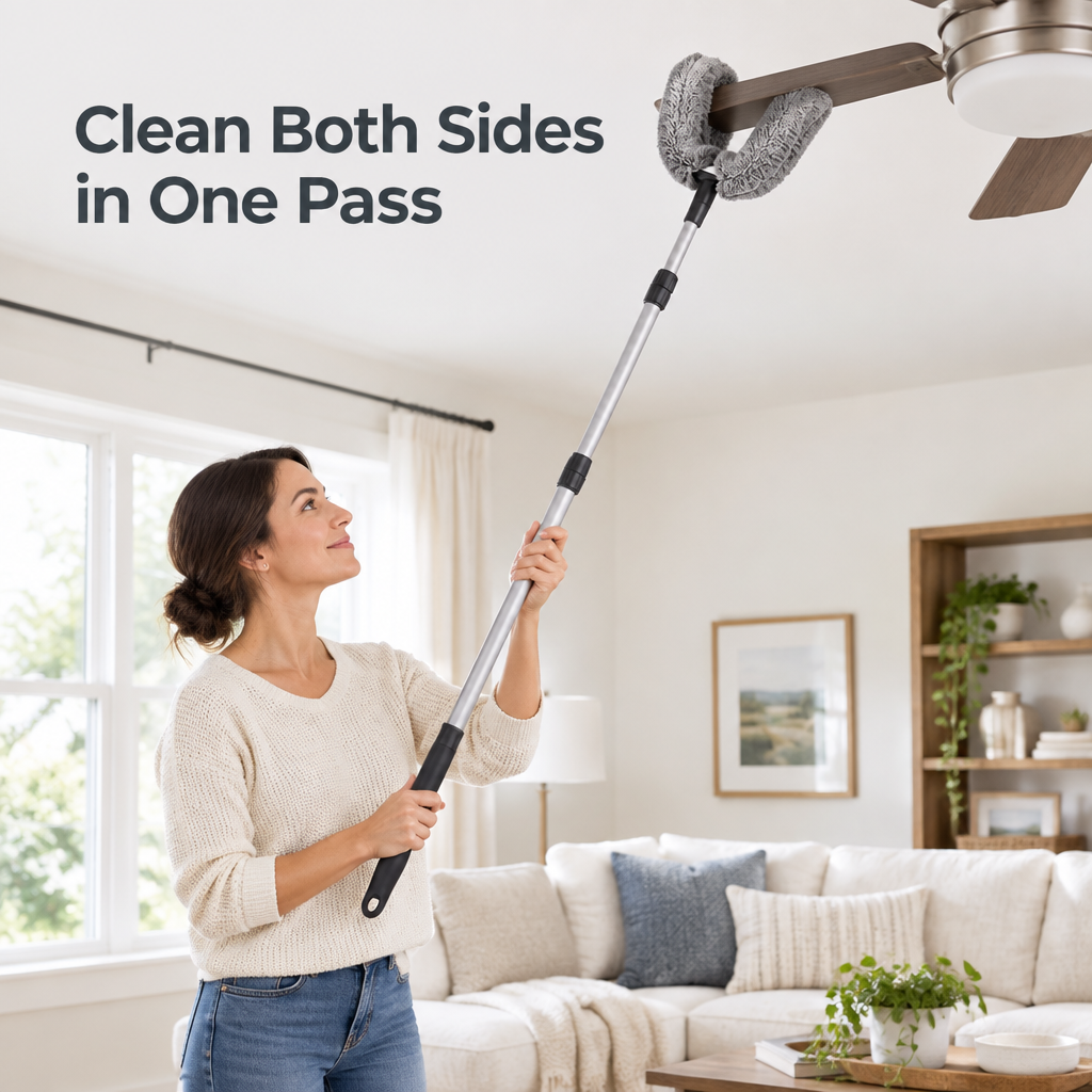 U-Shaped Ceiling Fan Cleaner with Extendable Handle - real-life hero