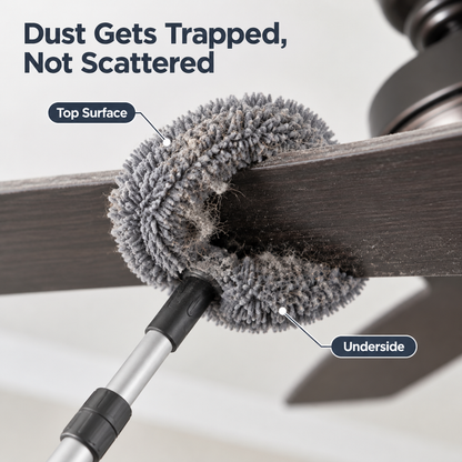 U-Shaped Ceiling Fan Cleaner with Extendable Handle - feature close-up