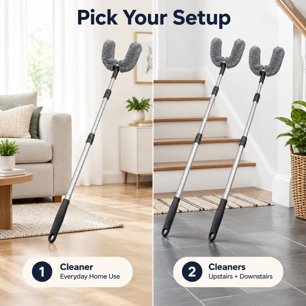 U-Shaped Ceiling Fan Cleaner with Extendable Handle - lifestyle use