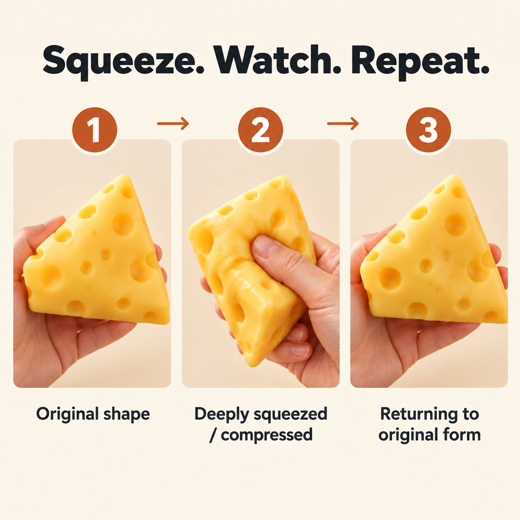 Realistic Cheese Squishy - squeeze and rebound