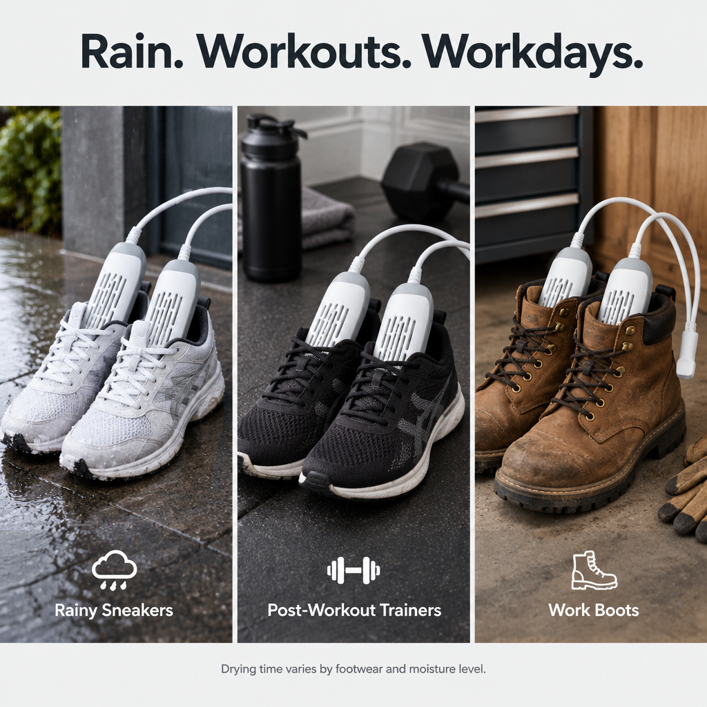 Compact Electric Shoe Dryer - real use cases