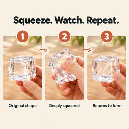 Crystal Ice Cube Squishy - squeeze and rebound