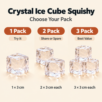 Crystal Ice Cube Squishy - 1 pack 2 pack 3 pack options