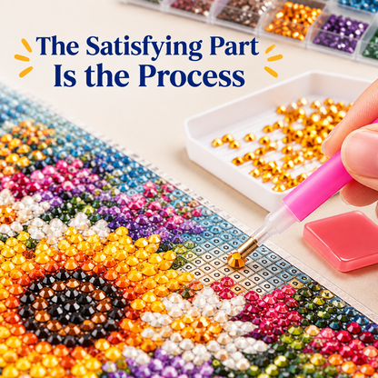 Diamond Painting Sparkle Art Kit - process detail