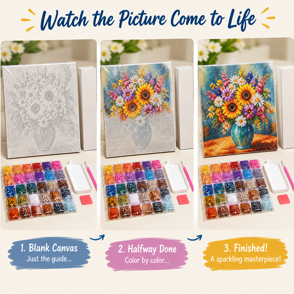 Diamond Painting Sparkle Art Kit - progress or use
