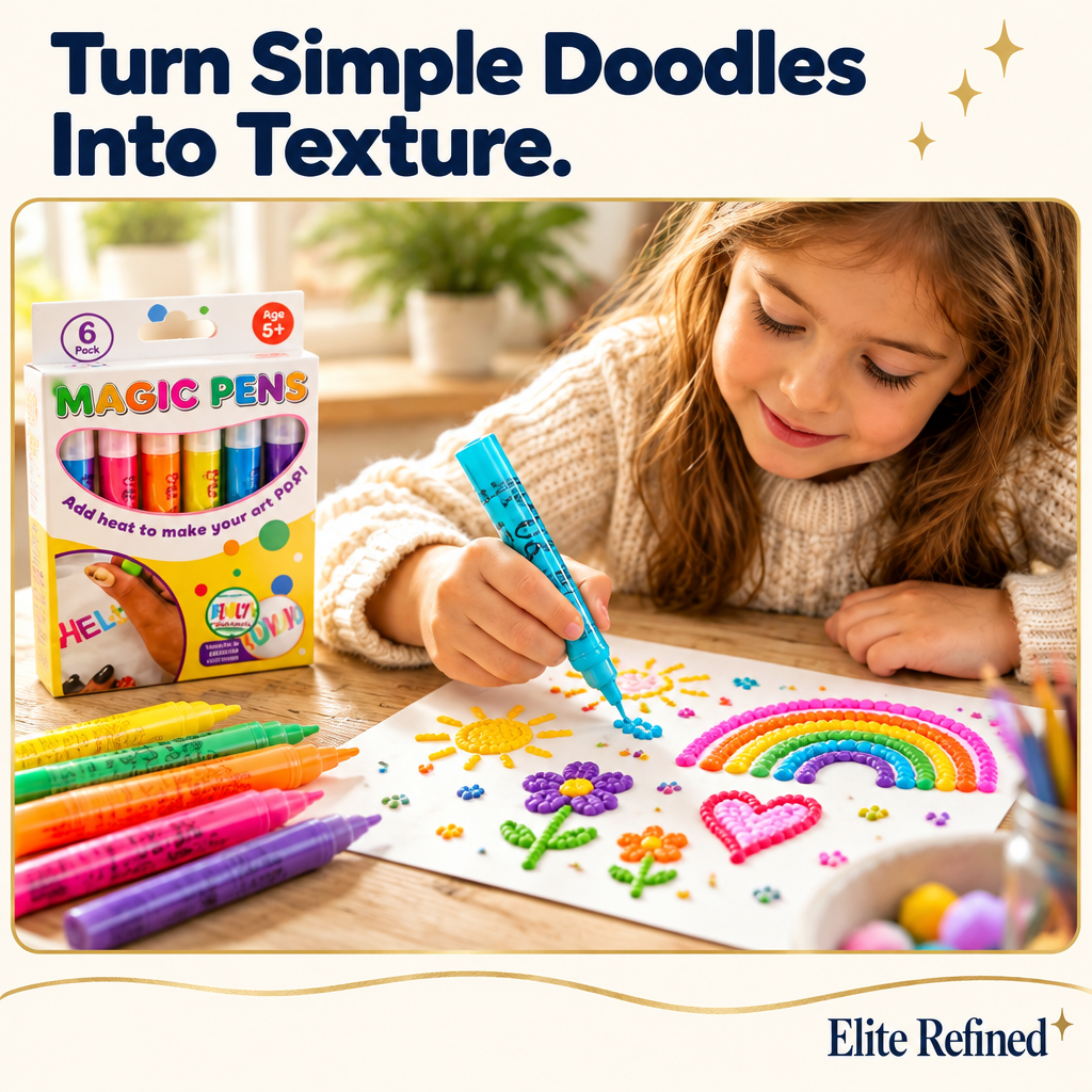 3D Puffy Paint Pens | Raised Texture Art Markers – Realistic Lifestyle