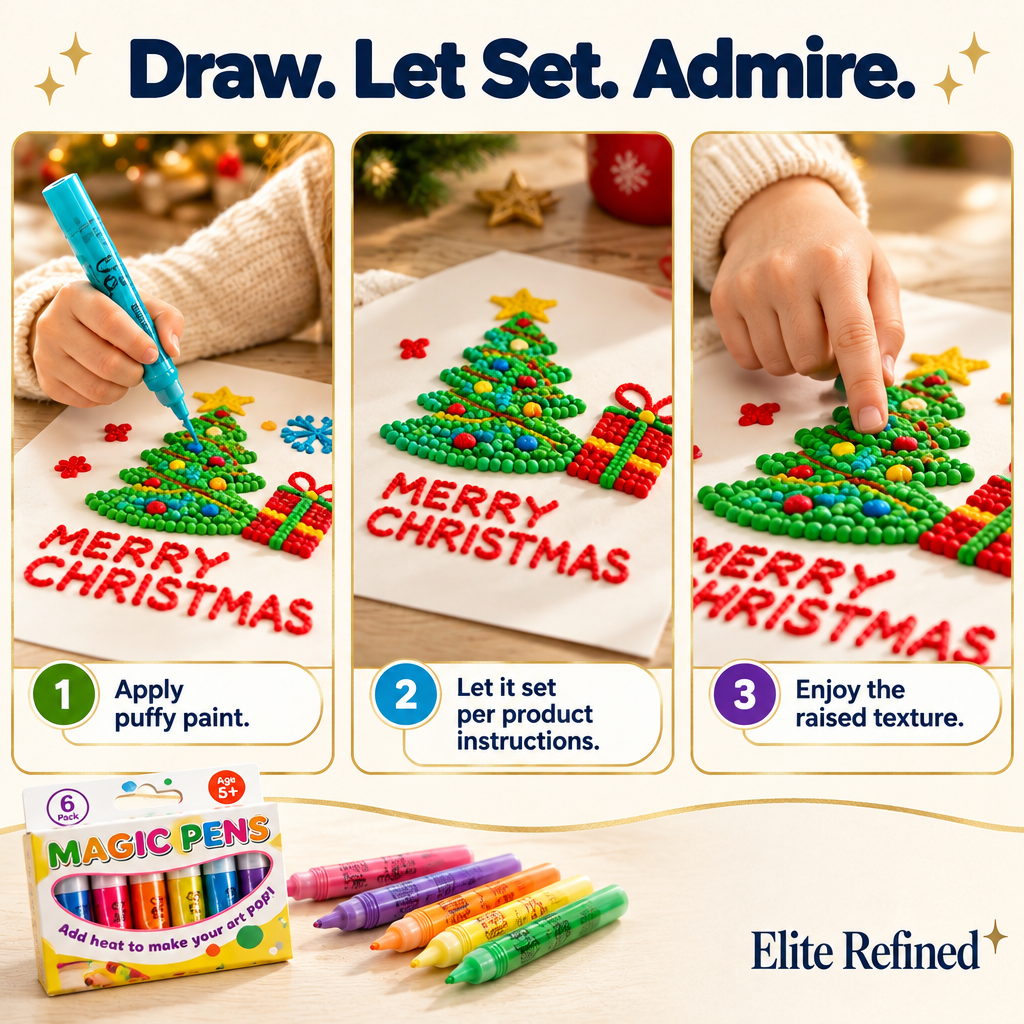 3D Puffy Paint Pens | Raised Texture Art Markers – 3-Step Guide