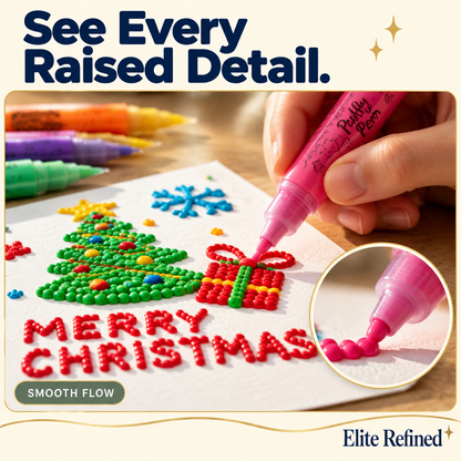 3D Puffy Paint Pens | Raised Texture Art Markers – Close-Up Detail