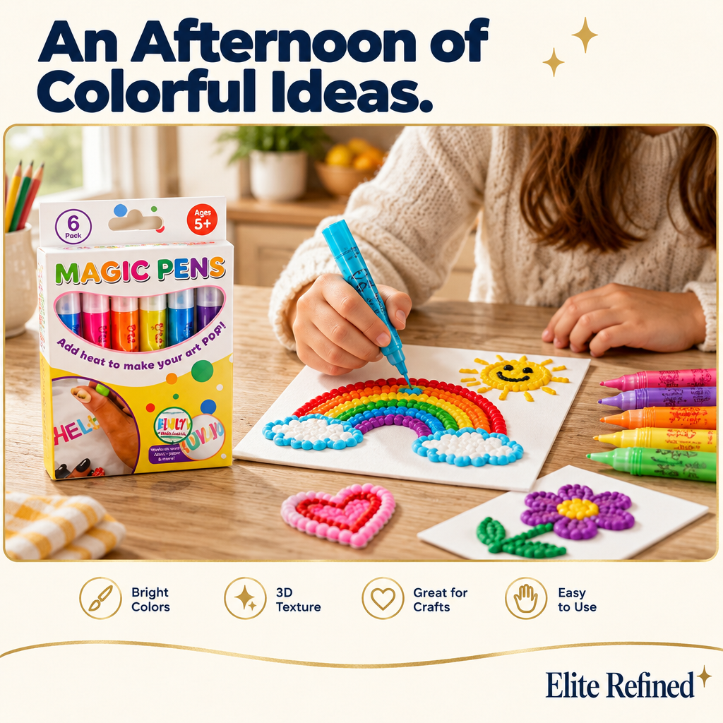 3D Puffy Paint Pens | Raised Texture Art Markers – Lifestyle Showcase