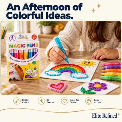 3D Puffy Paint Pens | Raised Texture Art Markers – Lifestyle Showcase