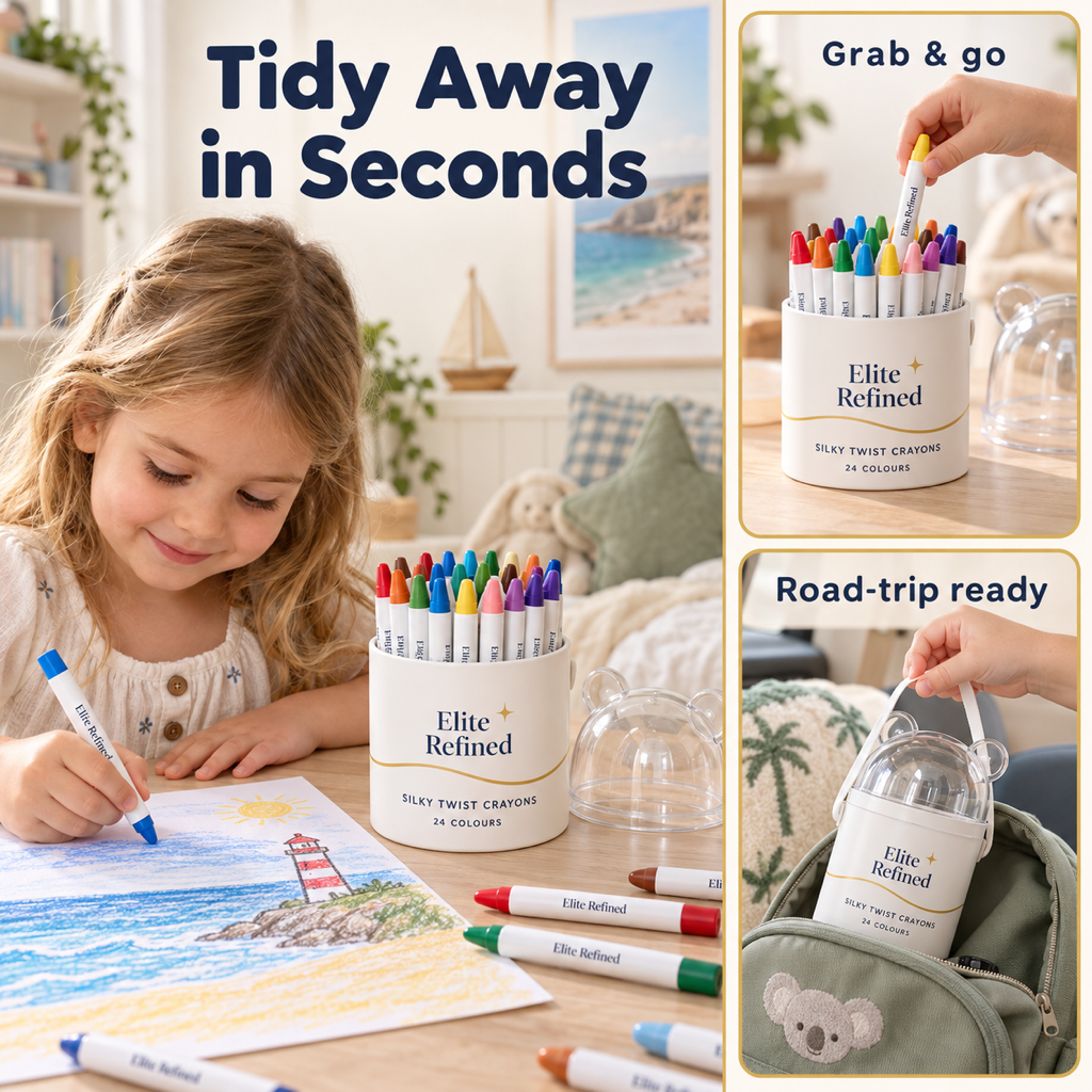 Chunky easy-grip silky crayons sized for toddler and preschooler hands