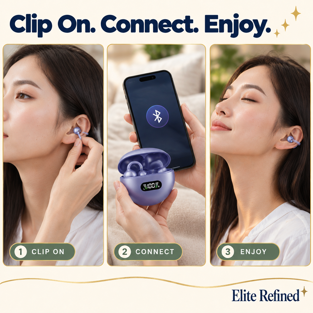 Open-Ear Clip-On Bluetooth Earbuds | Wireless Audio – 3-Step Guide