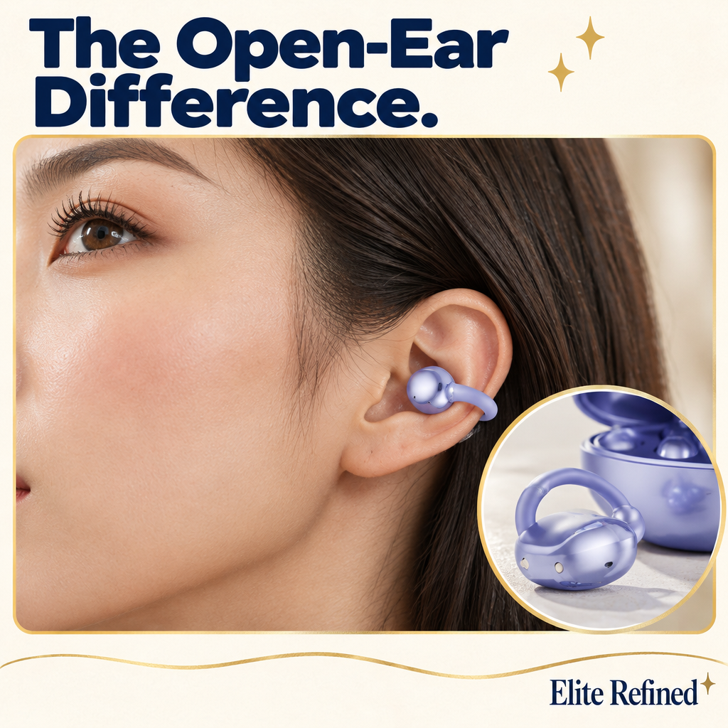 Open-Ear Clip-On Bluetooth Earbuds | Wireless Audio – Detailed Close Up