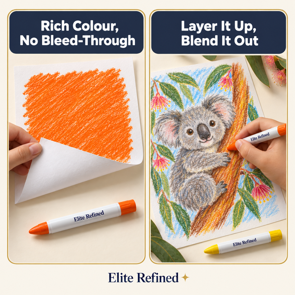 Elite Silky Crayons color range in 12, 24, 36 and 48 color sets