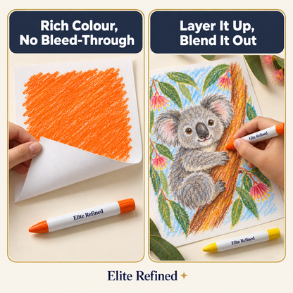 Elite Silky Crayons color range in 12, 24, 36 and 48 color sets