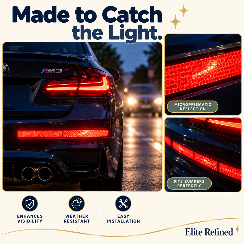 Reflective Car Sticker Strips | Rear Bumper Safety Decals – Lifestyle