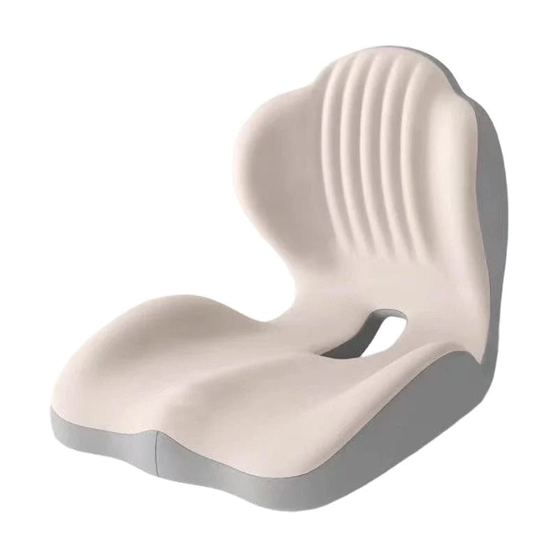 Elite Refined L-shaped memory foam seat cushion, beige grey view