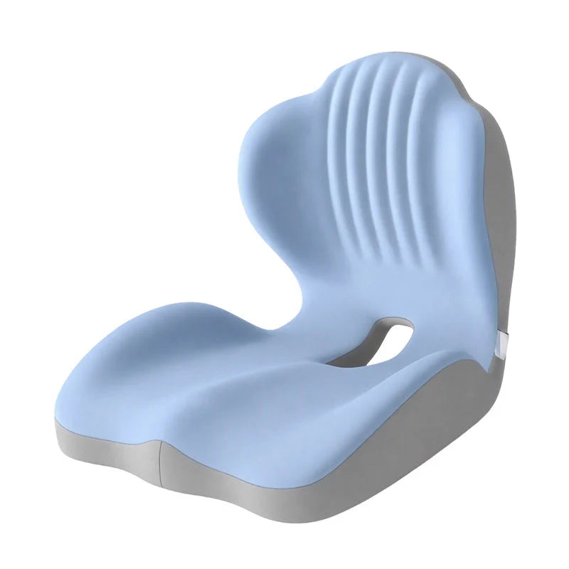 Elite Refined L-shaped memory foam seat cushion, blue grey view