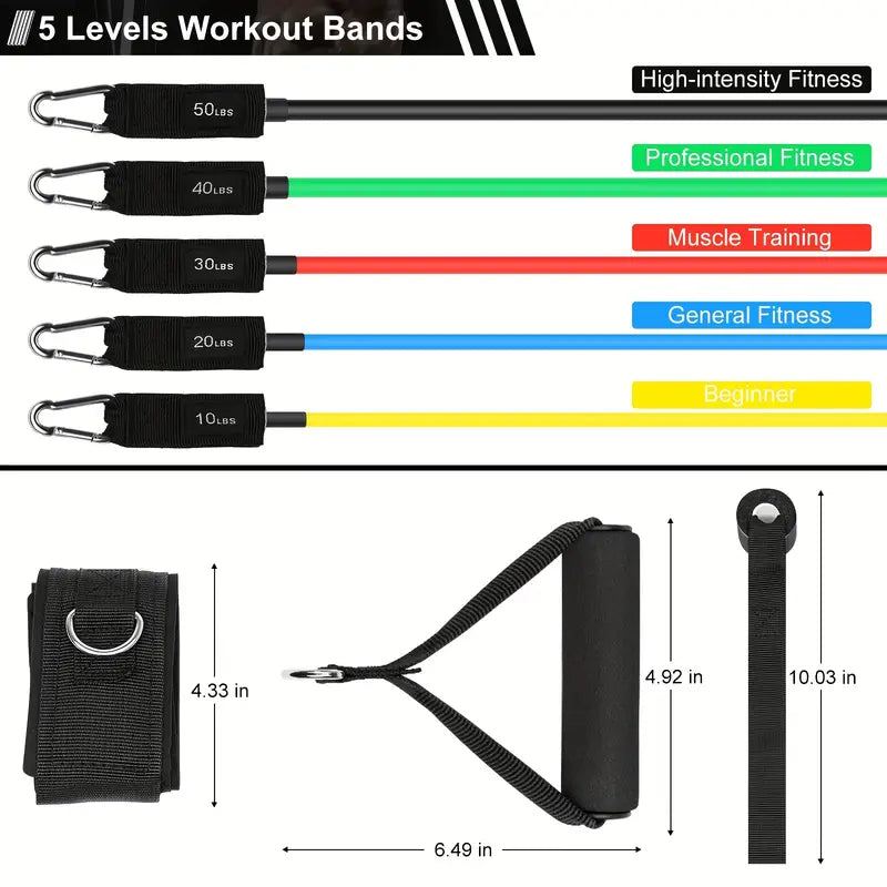 Elite Resistance Band Set – 11-in-1 Home Gym Kit