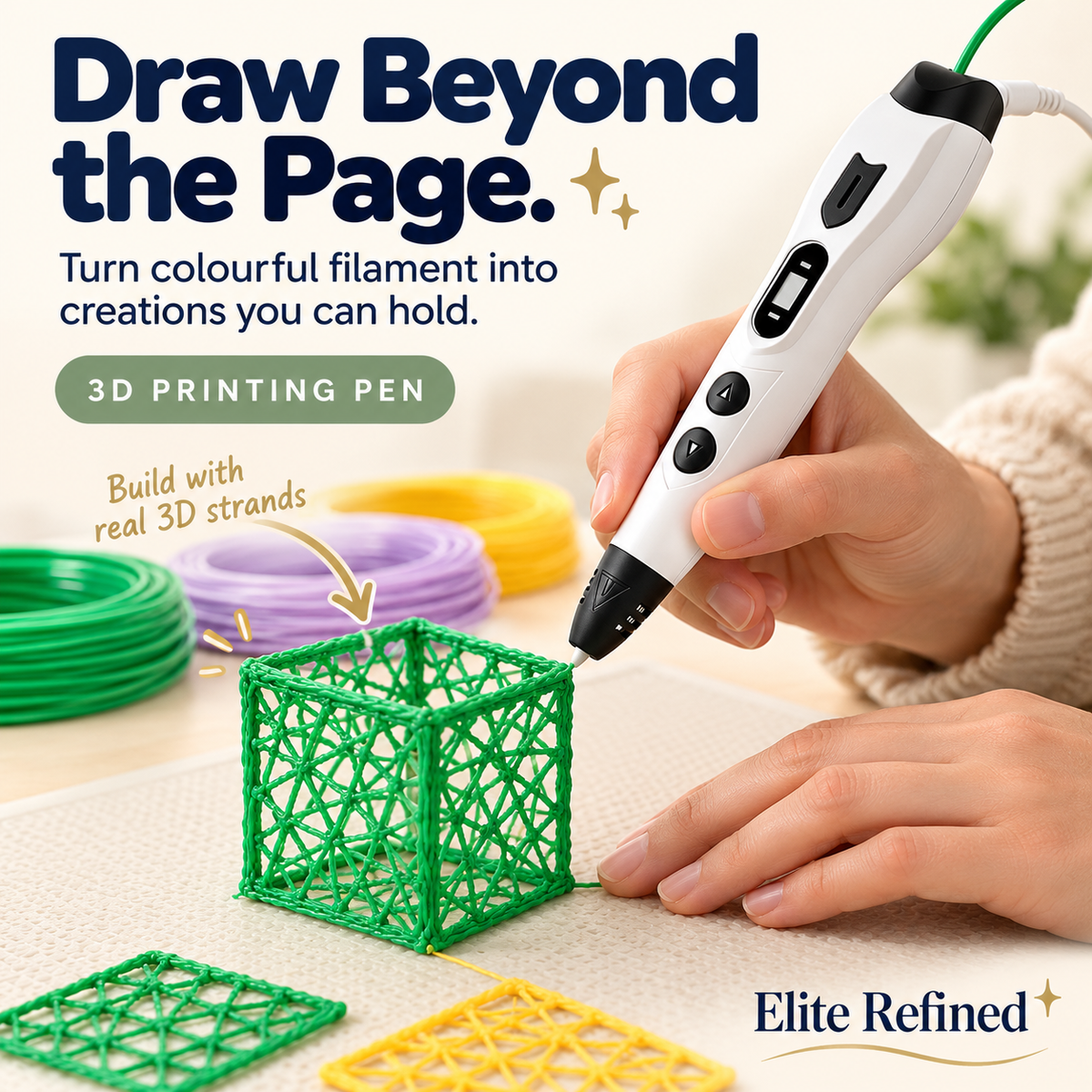 LCD 3D Printing Pen for Creative PLA Drawing Projects