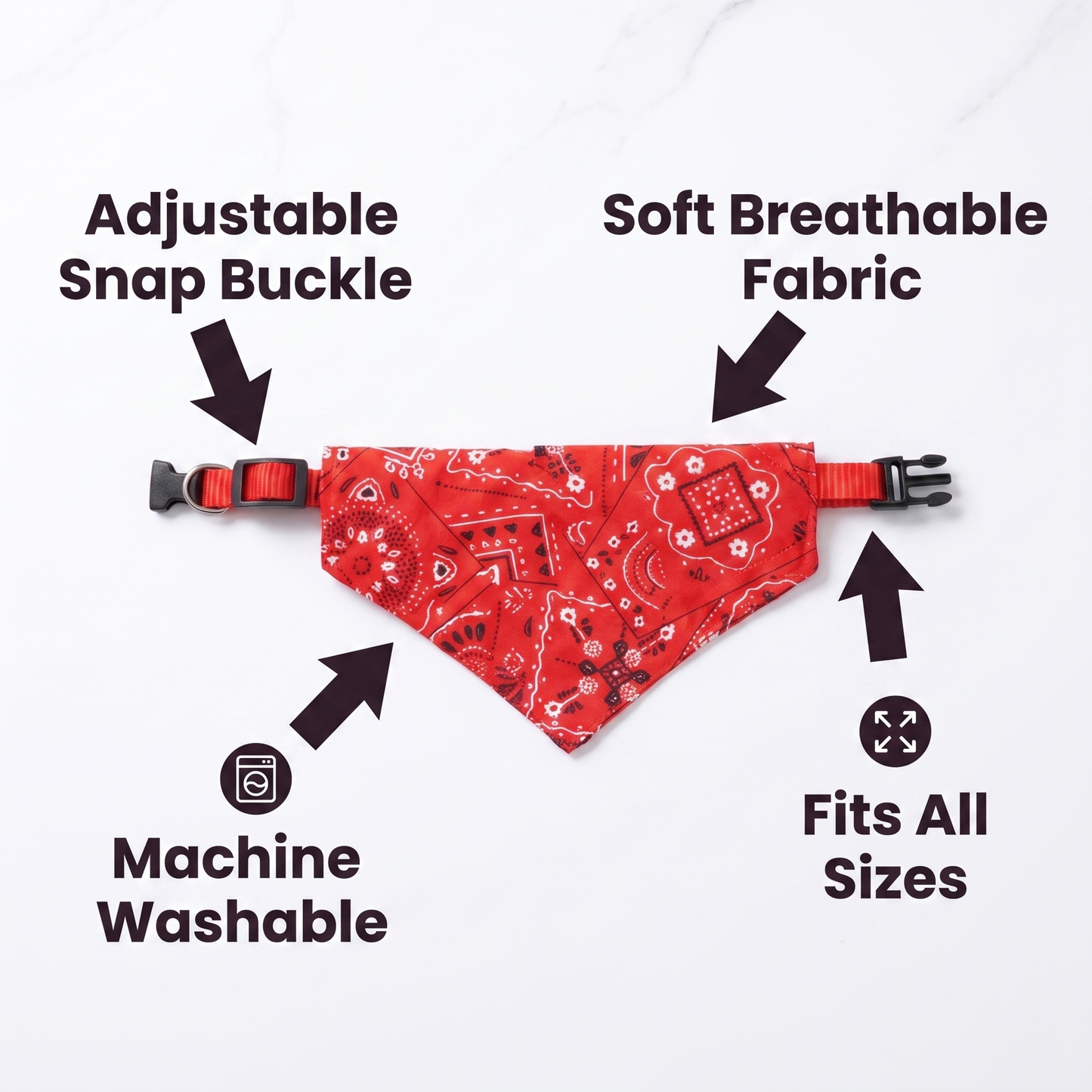 Elite Paws™ Adjustable Pet Bandana Collar