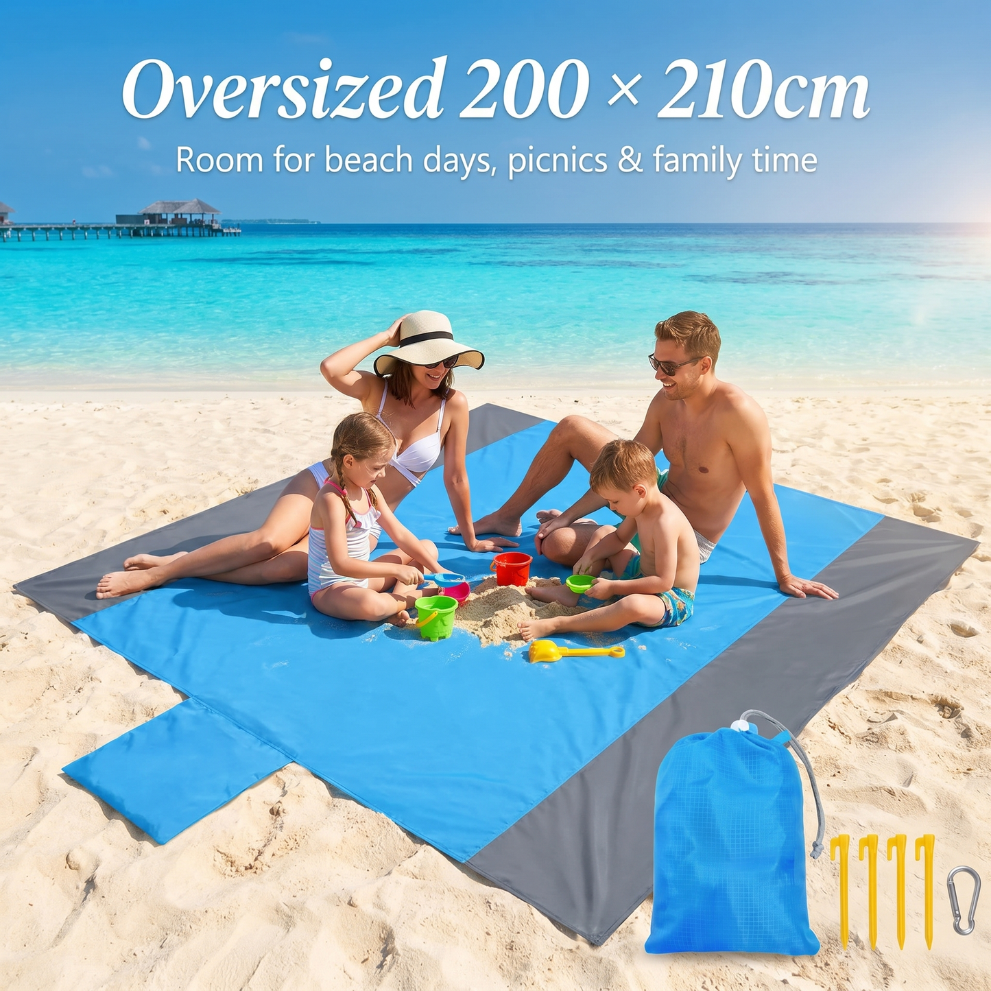 EliteBeach™ Sandproof Waterproof Beach Blanket